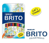 Mercury Brito Color Pencil Set of 12 Half and 12 Full in Cardboard Box