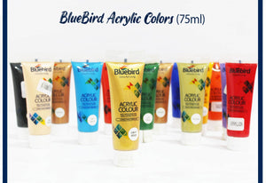 Bluebird Signature Acrylic Color Tube 75 ml (Professional Artist Series), Colored, Metallic & Fluorescent