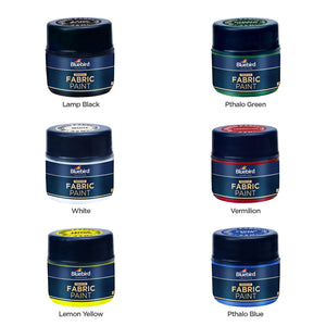 Bluebird Fabric Paints set of 6 pc of 25 ml – 3 Types
