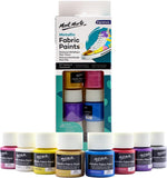 Mont Marte Permanent Fabric Paint Set 8 x 20ml Metallic Colours for Textile, Fabric, T-Shirt, Canvas, Wood, Ceramic, Glass