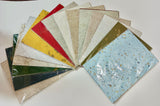 Hand Made Mulbery Designed Paper, Mix pack of 10 sheets / 5 Designs . Approx Size A4, Multiple Gramages