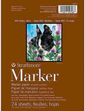 Strathmore Marker Paper Pad, Natural White, 190 Gr,  24 sheetsa, ( 2 sizes )