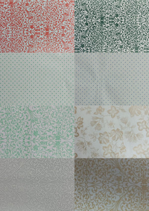 Vellum ( Tracing )  Designed Paper, Mix pack of 10 sheets / 5-7  Designs . Approx Size A4, Multiple Gramages