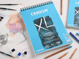 Canson XL Aquarelle Spiral Hard Cover Cold Press Paper Book , Sketchbook , 300 Gr , 34 Sheets