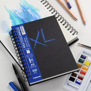 Canson XL Mix Media Spiral Hard Cover Medium Grain Paper Book , Sketchbook , 300 gr, 34 Sheets