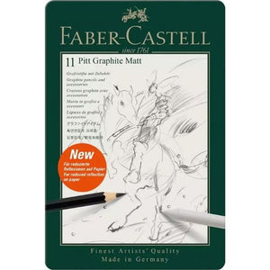 Faber Castell Pitt Graphite Matt Pencil Set of 11 pc in Tin box
