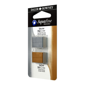 Daler Rowney Aquafine Watercolor Cakes Gold and Silver