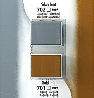 Daler Rowney Aquafine Watercolor Cakes Gold and Silver