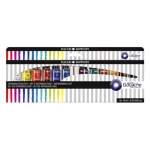 Daler Rowney Aquafine Gouache Opaque Watercolor Set of 12 x 15ml tubes