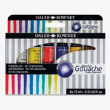 Daler Rowney Aquafine Gouache Opaque Watercolor Set of 6 x 15ml tubes