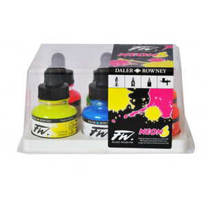Daler Rowney FW Acrylic Artist Neon Ink ( Set of 6 ) 29.5 ml
