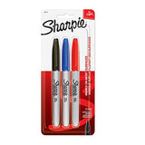 Sharpie Permanent Markers Set of 3, Fine Point, Assorted Colors