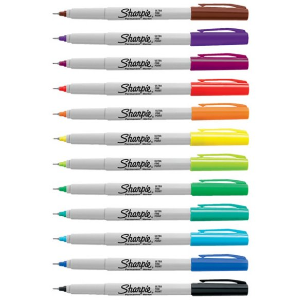 Sharpie Permanent Markers Set of 12,. Ultra Fine Point