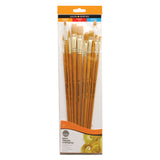 Daler Rowney Simply Gold Taklon Synthetic Brush Set for Acrylic Color, 10 pc