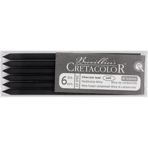 Cretacolor Charcoal Artistic Lead 5.6 mm (Packet of 6) (2 types)