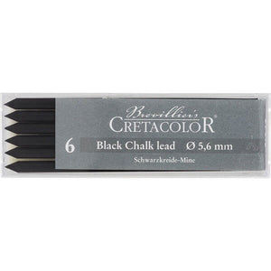 Cretacolor Black Chalk Pastel Artistic Lead  5.6 mm  (Packet of 6)