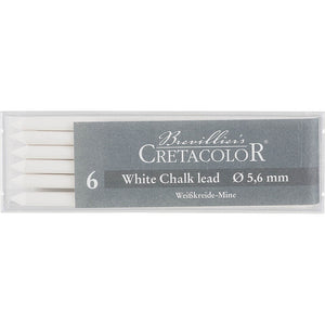 White Chalk Artistic Lead  5.6 mm  Medium Dry (26152) Packet of 6