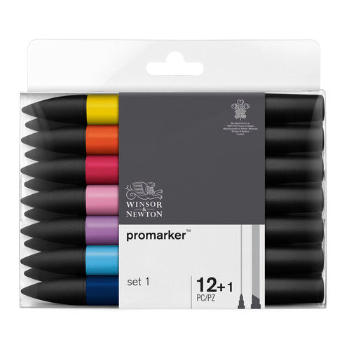 Winsor & Newton Pro Marker Set of 12, Series 1 with Blender