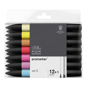 Winsor & Newton Pro Marker Set of 12, Series 2 with Blender