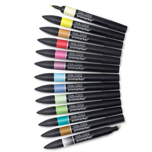 Winsor & Newton Pro Marker Set of 12, Series 2 with Blender