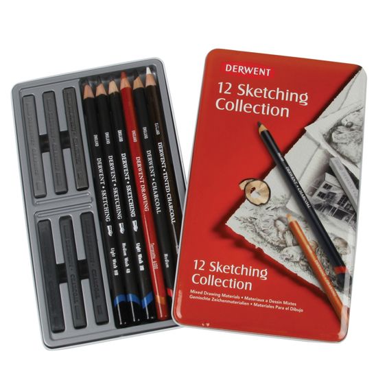 Derwent Sketching Collection 24 Mixed Drawing Materials No Eraser