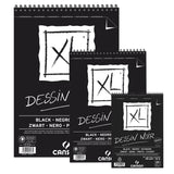 Canson XL Noir Deep Black Acid Free Paper Spiral Sketchbook 150 gr (40 Sheets)