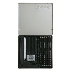 Cretacolor Black Box Coal Set, Charcoal and Drawing Set of 20 pc