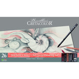 Cretacolor Teacher's Choice Advance Set for Drawing and Sketching, Set of 27 pc in tin box