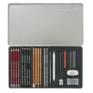 Cretacolor Teacher's Choice Advance Set for Drawing and Sketching, Set of 27 pc in tin box