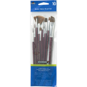 Plaid Premium Synthetic Brush Set of 10 pc Mix designs