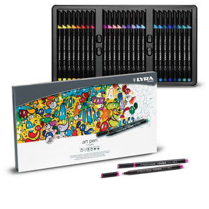 Lyra Hi Quality Art Pen Marker Set in Tin Box ( 5 sizes )