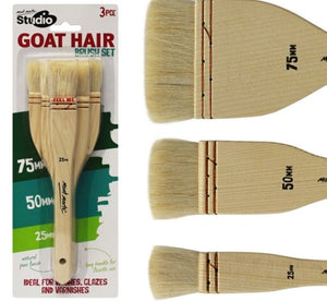 Mont Marte Studio Goat Hair Brush Set 3Pc