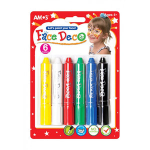 Amos Face Painting Deco Crayon  Set of 6
