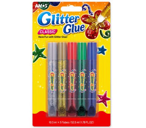 Glitter Glue Classic Set of 5 (10.5 ml tubes )