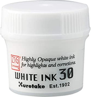 Kuretake ZIG Cartoonist White Drawing Ink (White)