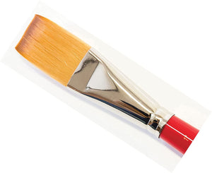 Daler Rowney Flat One Stroke Watercolor Brush,  Short Handle , Sr. Dalon D88 ( 4 Sizes )