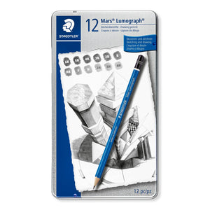 Staedtler Mars Lumograph Drawing Pencil Set of 12 ,  4H - 6B