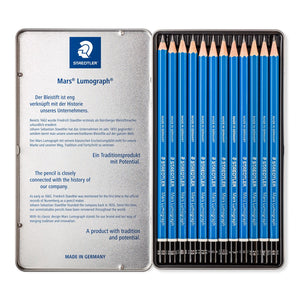 Staedtler Mars Lumograph Drawing Pencil Set of 12 ,  4H - 6B