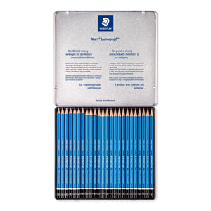 Staedtler Mars Lumograph Drawing Pencil Set of 24  ,  10H - 12B
