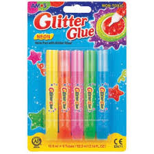 Glitter Glue Neon Set of 5 (10.5 ml tubes )