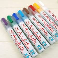 Kuretake ZIG ACRYLISTA 6mm CHISEL Acrylic Marker Set