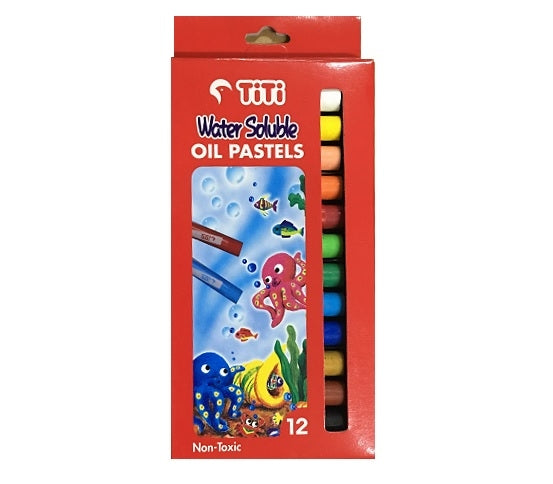 Titi Oil Pastel Round Sticks Set of 12 , 3 Different Types - Set of 12  Water Soluble Colors