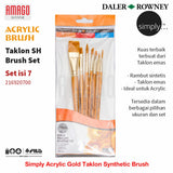 Daler Rowney Simply Brush Set for Acrylic Color, 7 pc