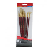 Daler Rowney Simply Natural White Bristle Brush Set for Oil Color, 6 pc