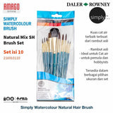 Daler Rowney Simply Brush Set for Watercolor, 10 pc