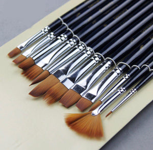 Worison Brush Set Mix Design 12 pc ( Artist Grade )