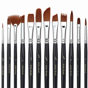 Worison Brush Set Mix Design 12 pc ( Artist Grade )