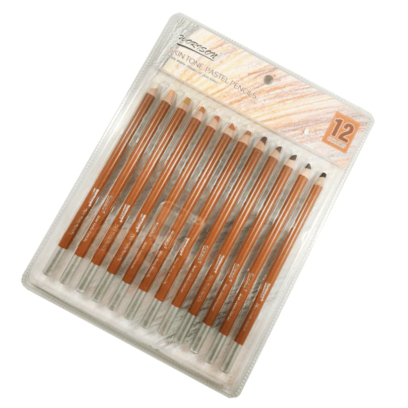 Worison Pastel Pencils Skin Tone Set of 12
