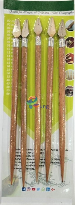 Acrylic Wood Qalam Pen For Arabic Islamic Calligraphy - Set Of 5 (1 To Mm) Sets