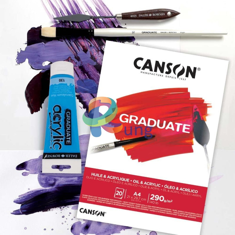 Canson Graduate Oil & Acrylic Pad . 290 Gr 20 Sheets Sketch Book